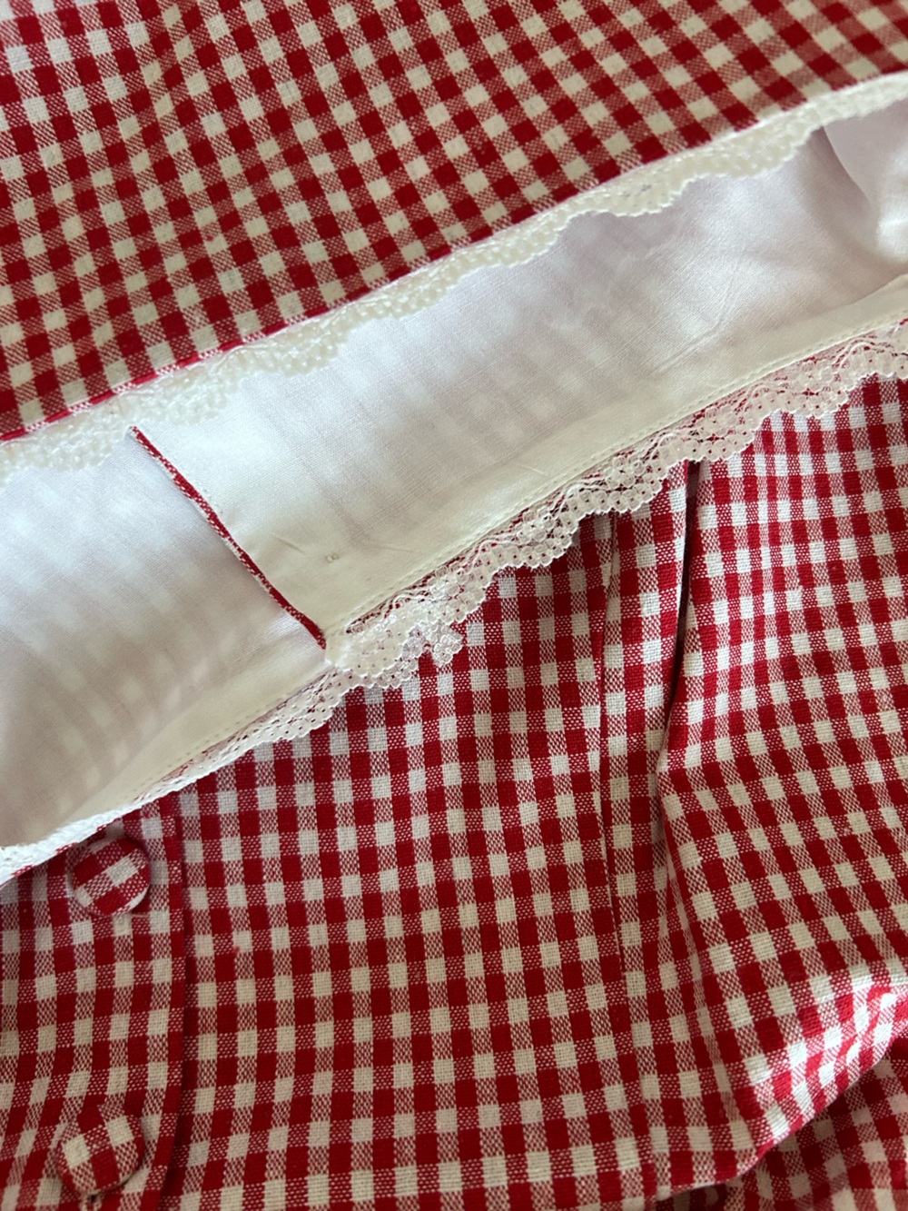 Reformation Amela Linen Top Vest Blouse Tomato Check French - Picture 5 of 7